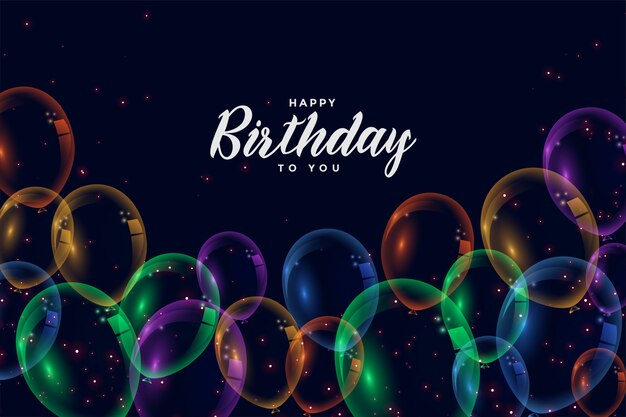 Happy birthday colorful balloons celebration background