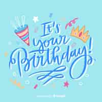 Free vector happy birthday colorful lettering celebration