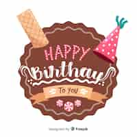 Free vector happy birthday colorful lettering