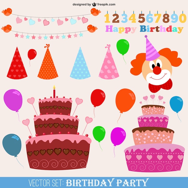 Free vector happy birthday elements