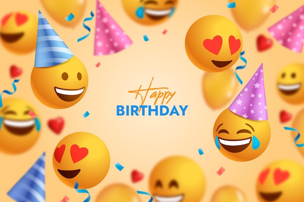 Happy birthday emoji background