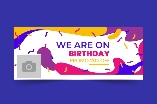 Happy birthday facebook cover template