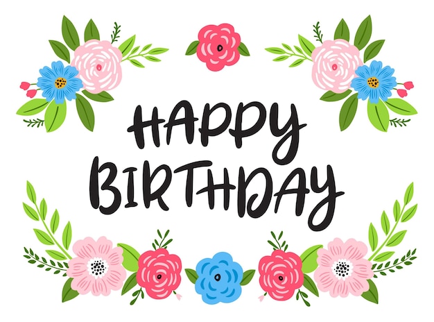 Birthday Wishes Flowers Vectors