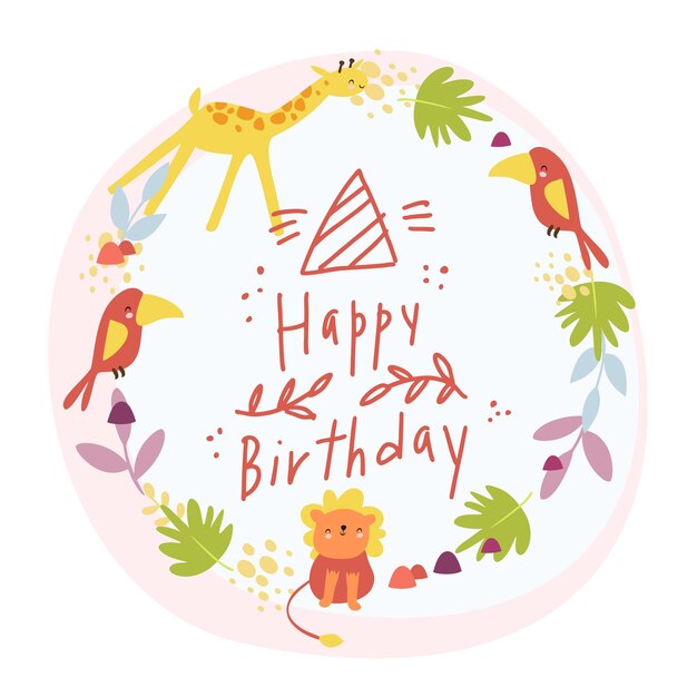 happy birthday greeting card safari