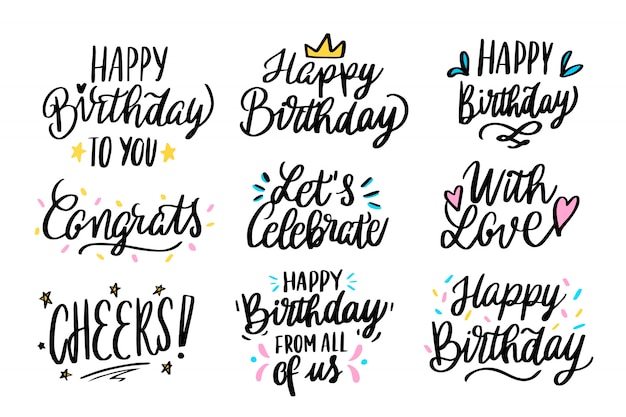 Happy Birthday greetings lettering