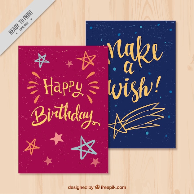 Happy birthday hand painted cards