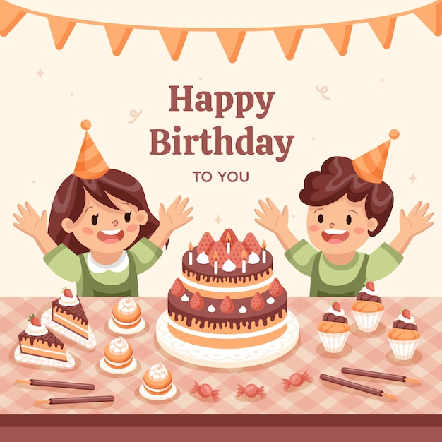 Free vector happy birthday illustration