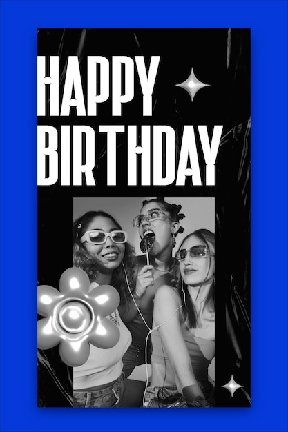 Happy birthday instagram story template