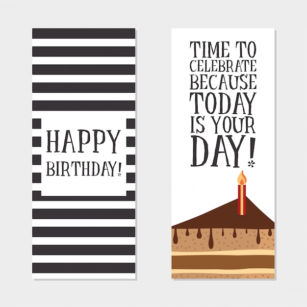 Free vector happy birthday invitation cards