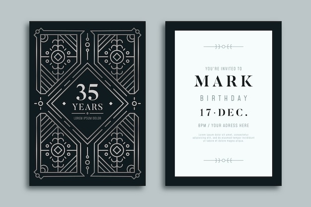 happy birthday invitation luxury design