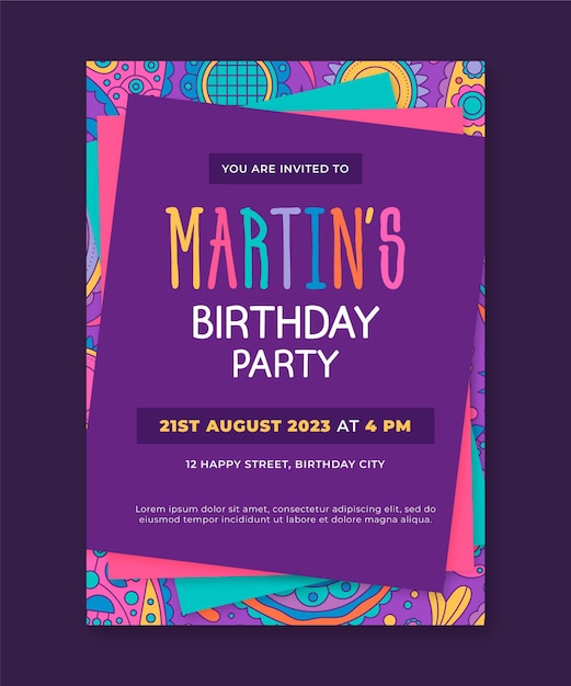 Happy birthday invitation template