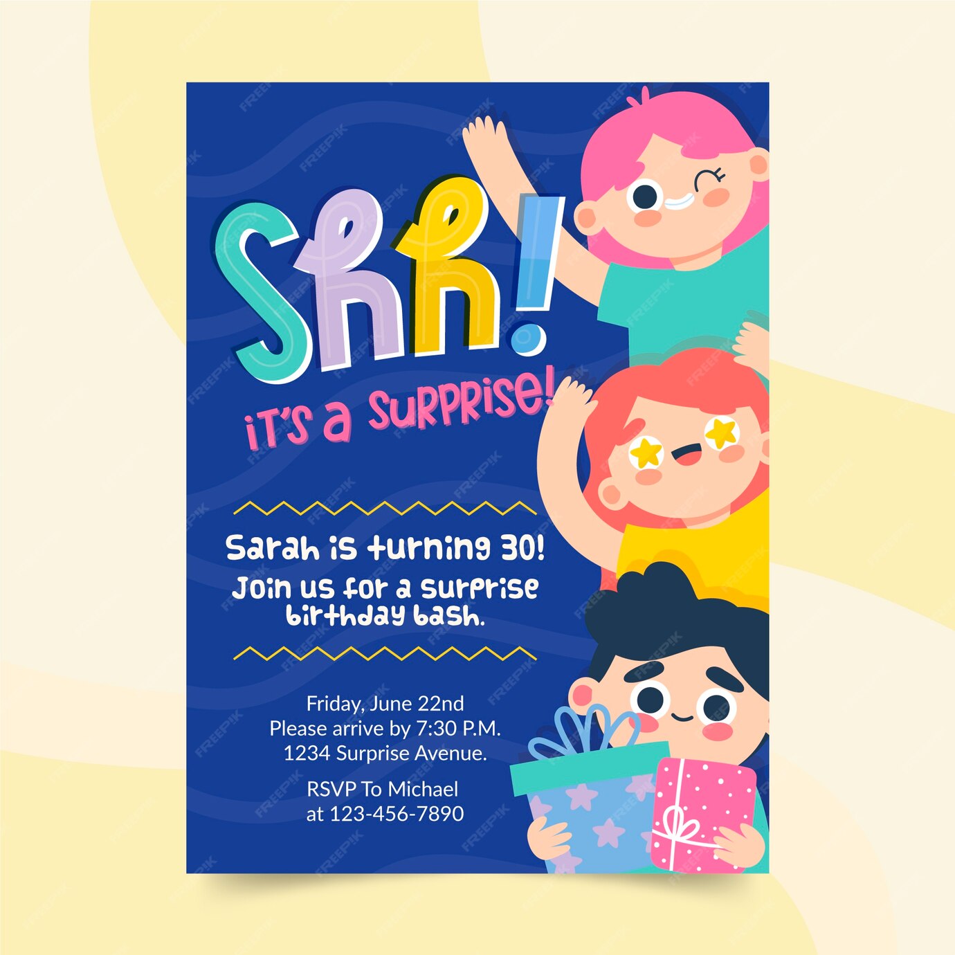 Free Vector | Happy birthday invitation template