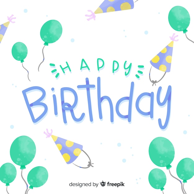 Happy birthday lettering background design