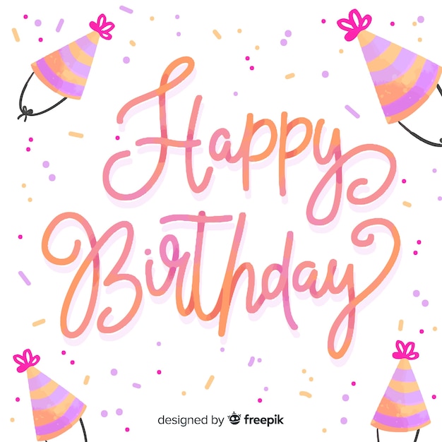 Happy birthday lettering background design