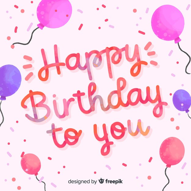 Hedendaags Happy birthday lettering background design | Free Vector MB-06