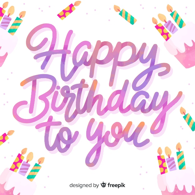 Free vector happy birthday lettering background design