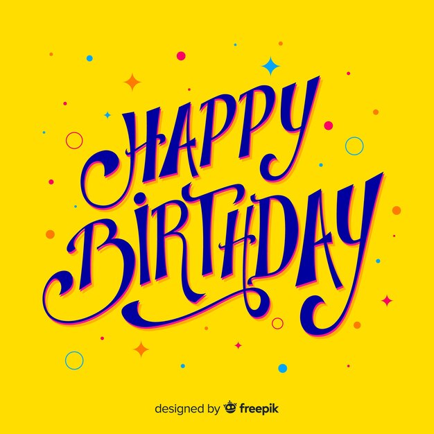 Happy birthday lettering celebration