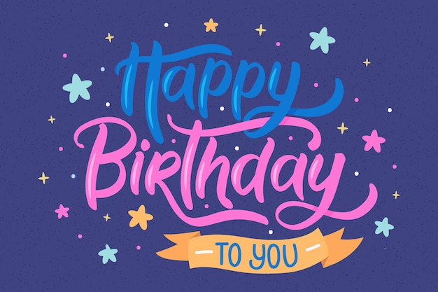 Happy birthday lettering concept