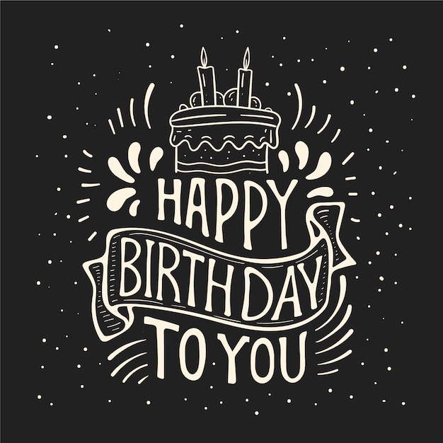 Happy birthday lettering concept