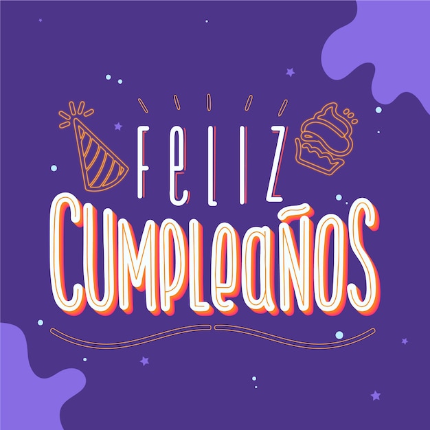 Vettore gratuito concetto di lettering di buon compleanno