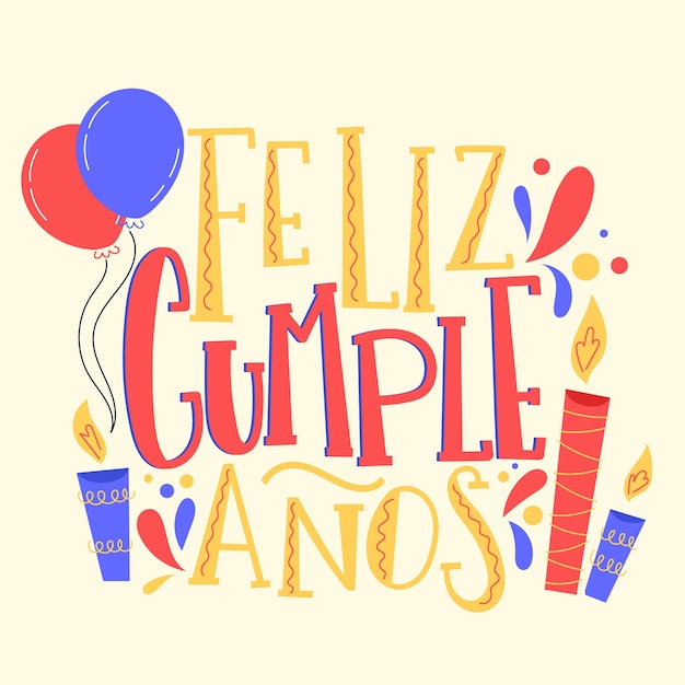 Free vector happy birthday lettering concept