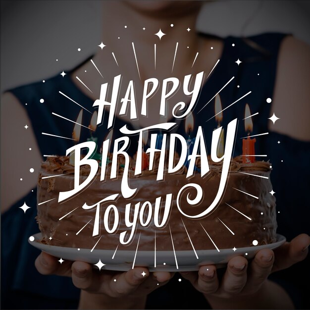 Happy birthday lettering concept