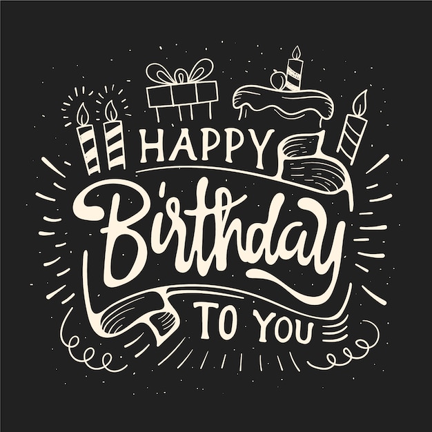 Happy birthday lettering design