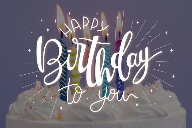 Free vector happy birthday lettering design