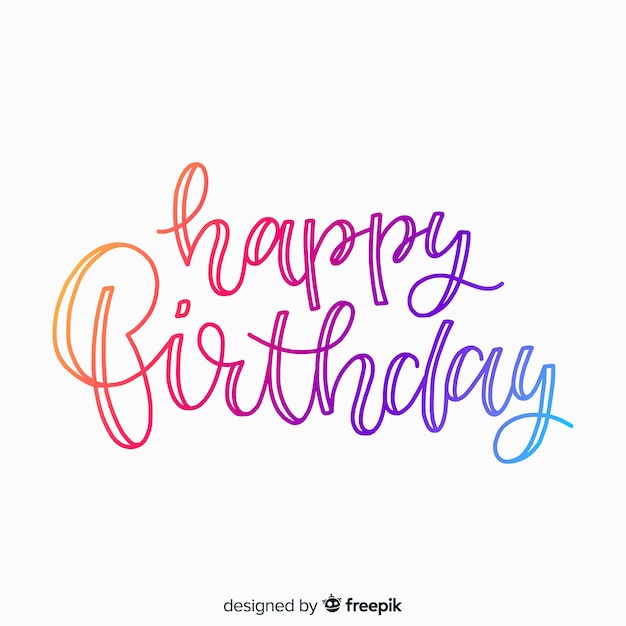 Free vector happy birthday lettering with gradient