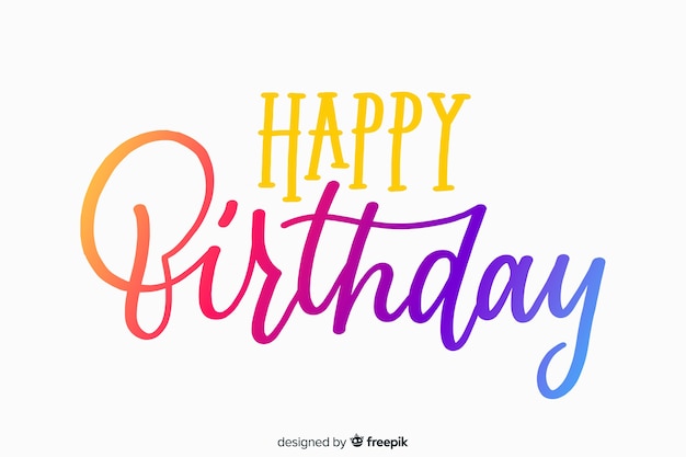 Free vector happy birthday lettering with gradient