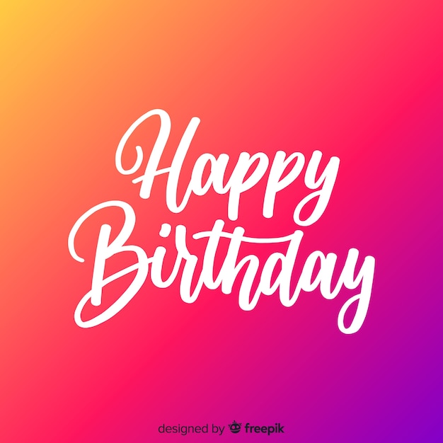 Happy birthday lettering with gradient