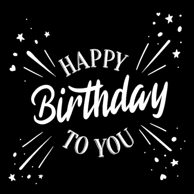 Free vector happy birthday lettering with stars