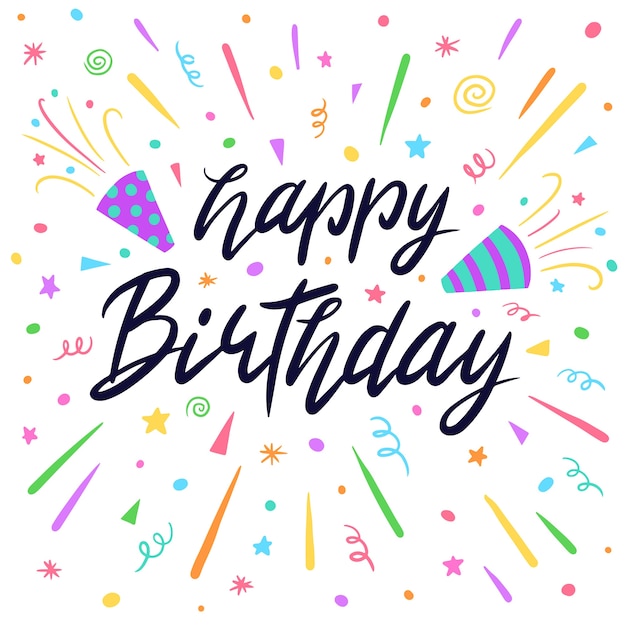 Free vector happy birthday lettering