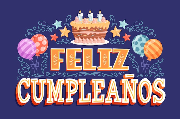 Free vector happy birthday lettering