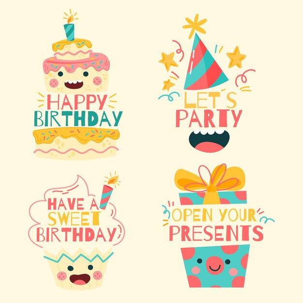happy birthday logo collection