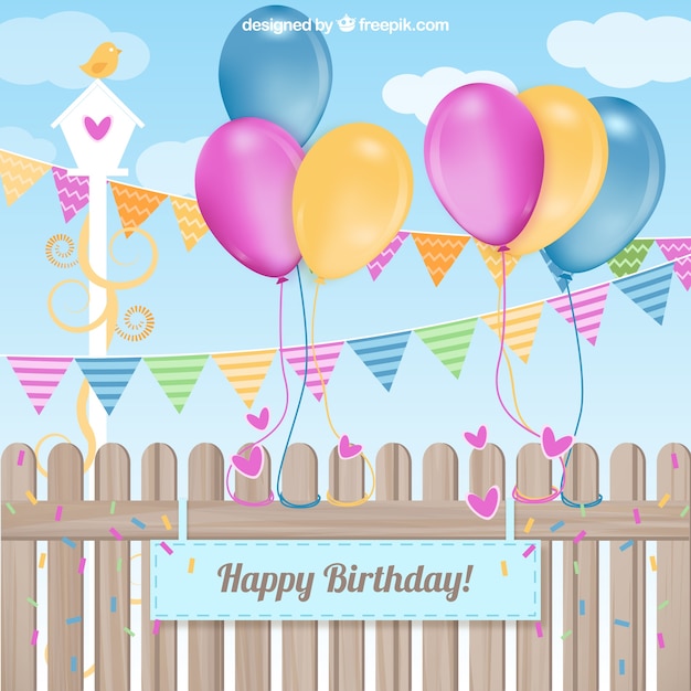 Free vector happy birthday party card