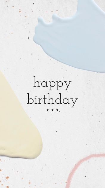 Free vector happy birthday pastel card template