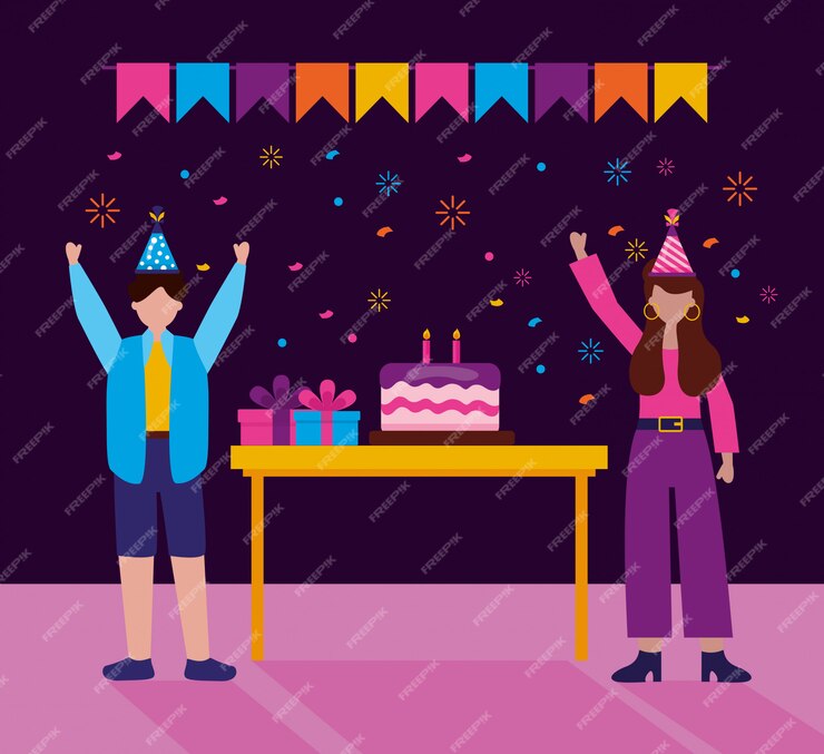 Free Vector | Happy birthday people in flat style