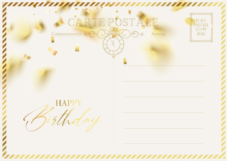無料Vector お誕生日おめでとうポストカード。