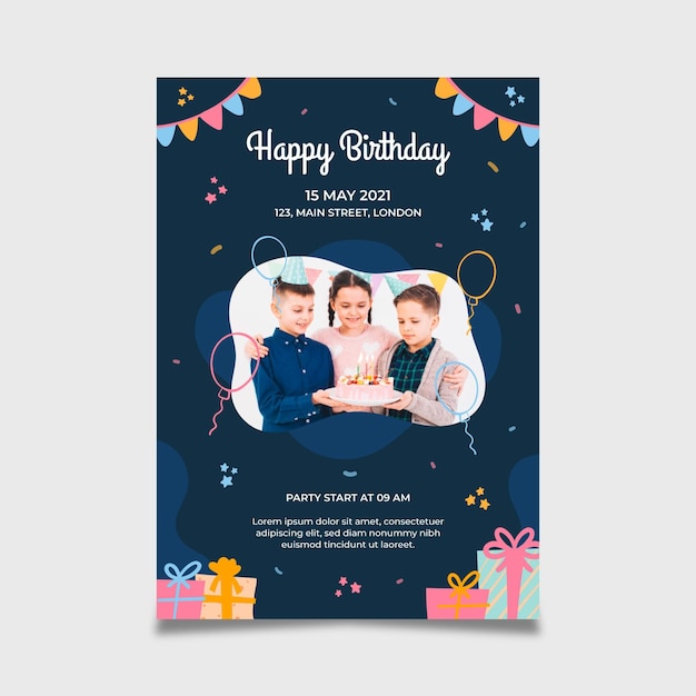 Happy birthday poster template