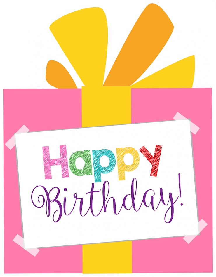 Free Vector happy birthday present card