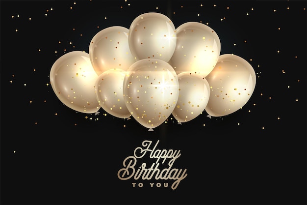 Free vector happy birthday realistic balloons background