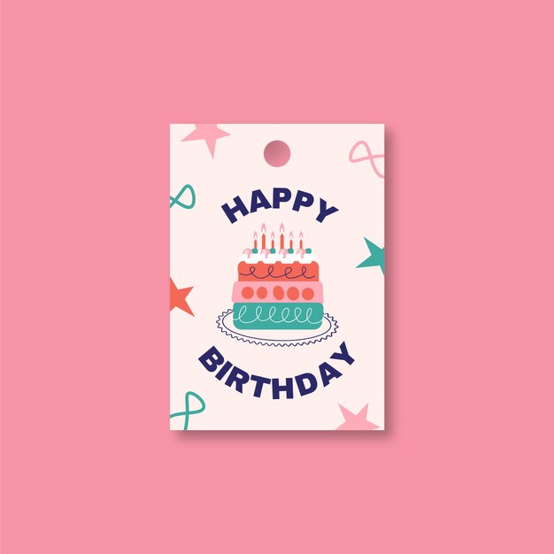 Happy birthday rectangle label template