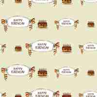 Free vector happy birthday seamless pattern