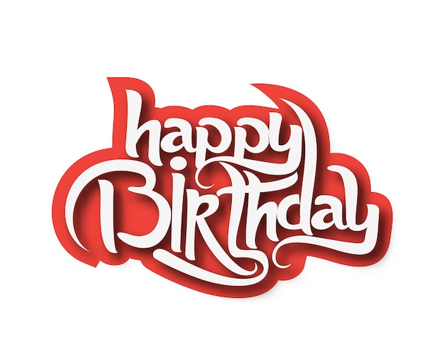 Happy Birthday Text made of handwriting vector design element