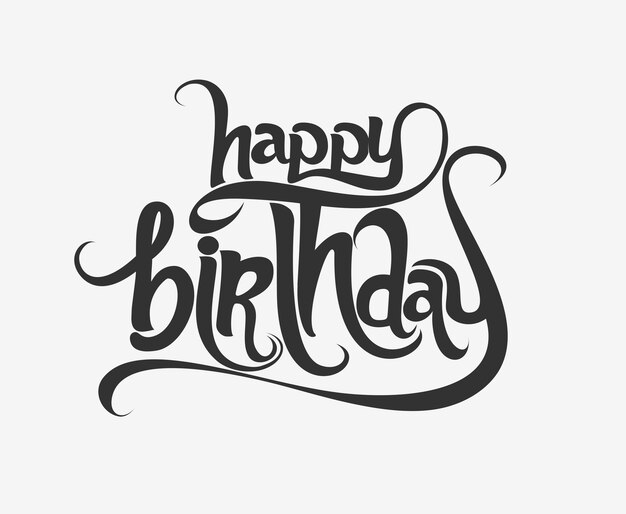 Happy Birthday Text made of handwriting vector design element