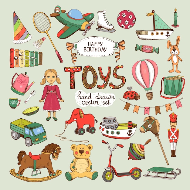 happy birthday toys set: pinwheel balloon elephant horse