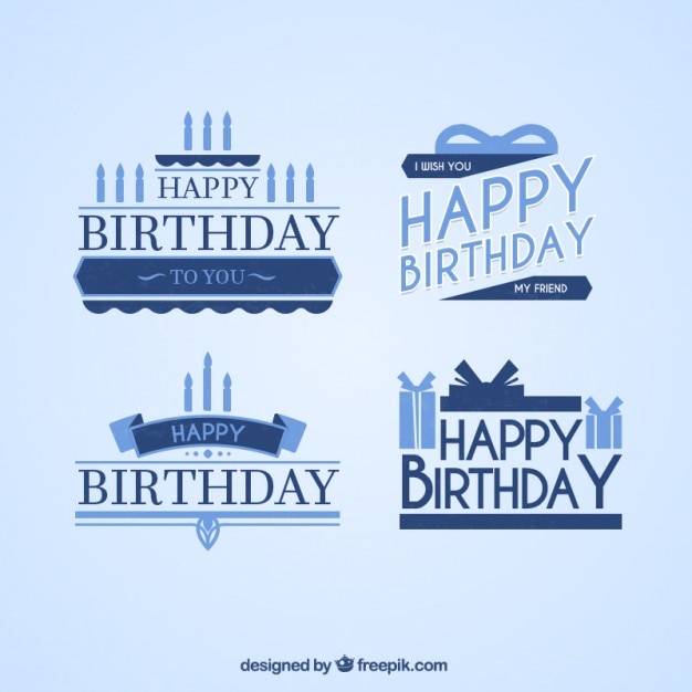 Free vector happy birthday types