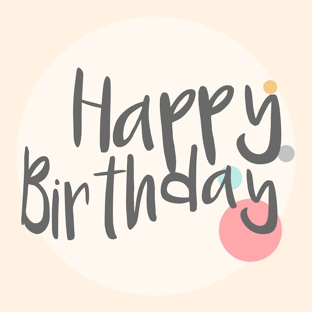 Free vector happy birthday typography design vector