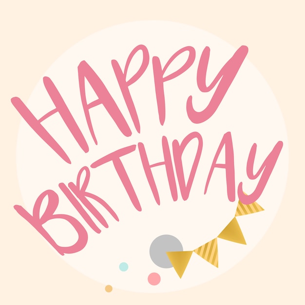 Free vector happy birthday typography design vector